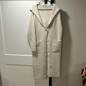 Zara knit duster jacket size medium, color cream with a hint of brown